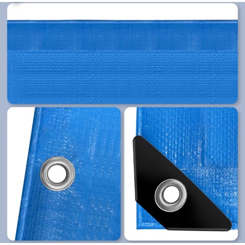 Тент водонепроницаемый упрочнённый СИНИЙ 150 г/м², размер: 3х4 м - премиум