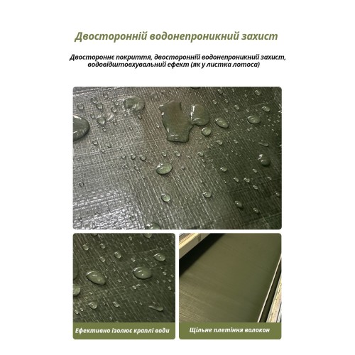 Тент водонепроникний зміцнений ОЛИВКОВИЙ 110 г/м², розмір: 3х5 м - преміум