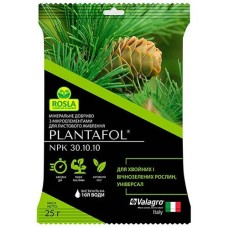 Plantafol для хвойных и вечнозеленых растений NPK 30.10.10, 25 г - Valagro