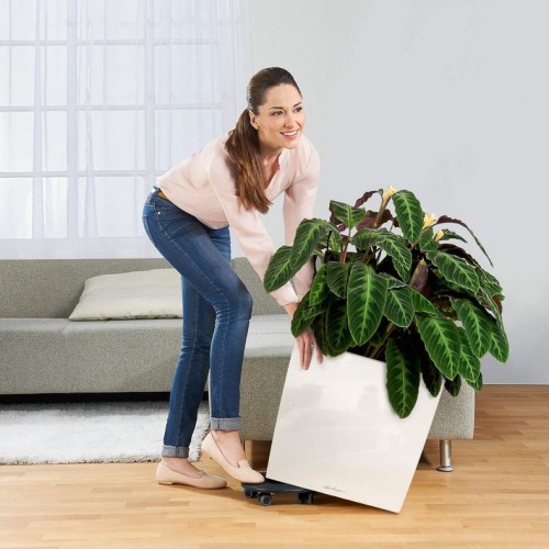 Кашпо CUBE 50 черный блестящий