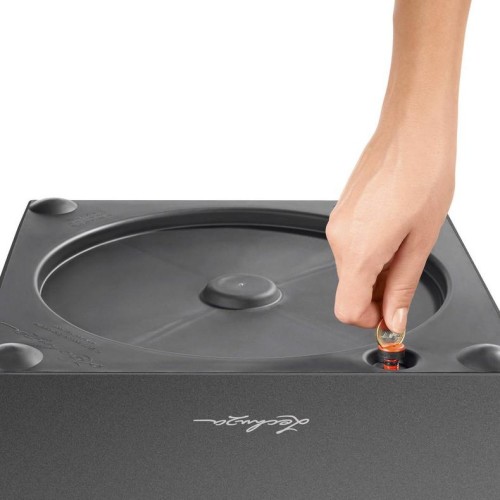 Кашпо CUBE 50 черный блестящий