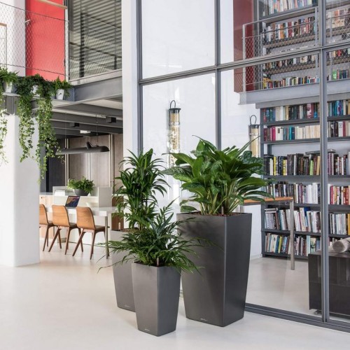 Кашпо CUBICO 50 ярко-красный блестящий