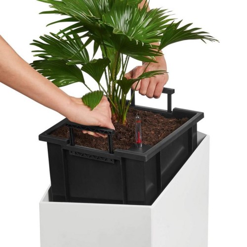 Кашпо CURSIVO 40 белый блестящий