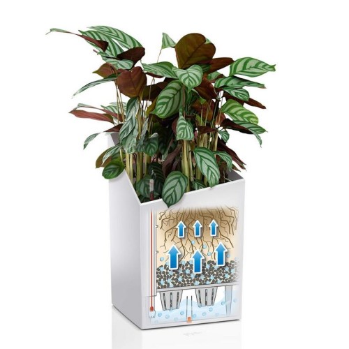 Кашпо CURSIVO 40 белый блестящий