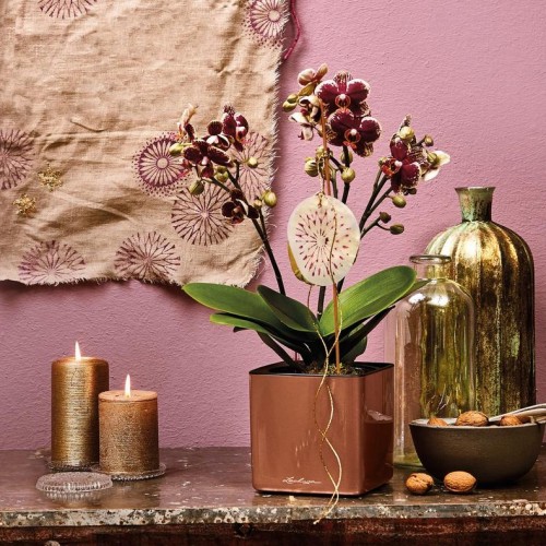 Кашпо CUBE Glossy 14 яскраво-червоний блискучий