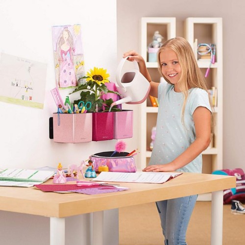 Кашпо CUBE Glossy Kiss 14 нежно-розовый блестящий