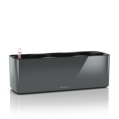 Кашпо CUBE Glossy Triple антрацитовий блискучий