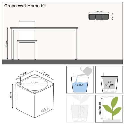 Кашпо Green Wall Home Kit Glossy білий блискучий
