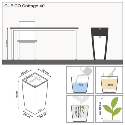 Кашпо CUBICO Cottage 40 белый