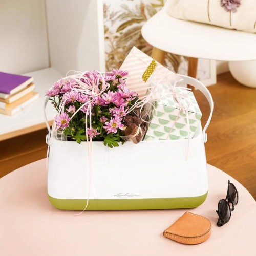 Корзинка для растений YULA белый/ярко-розовый