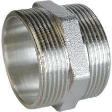 Ниппель никелированный 1 1/2″НР х 1 1/2″НР штампованный А0535А(нк) VA