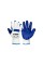 Перчатки хлопчатобумажные вязаные MASTERTOOL усиленное латексное покрытие ладони 10.5" подвес бело-синие