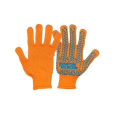 Перчатки трикотажные MASTERTOOL MASTER с ПВХ-рисунком 60% хлопок/40% полиэстер 7 класс 3 нити 90 гр оранжево-синие