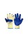 Перчатки хлопчатобумажные вязаные MASTERTOOL усиленное латексное покрытие ладони 10.5" подвес желто-синие