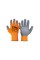 Перчатки трикотажные бесшовные ребристые MASTERTOOL нитриловое покрытие ладони 10" подвес оранжево-серые