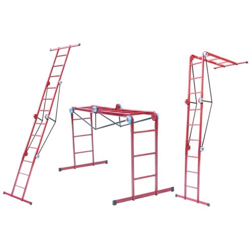Лестница трансформер металлическая 3*4 ступени, h=1035-1650-3700 мм